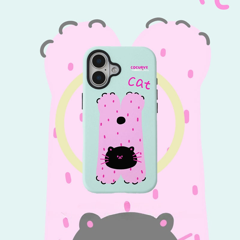 Aesthetic Polka Dot Cat MagSafe iPhone Case