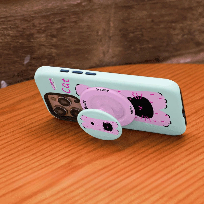 Aesthetic Polka Dot Cat MagSafe iPhone Case