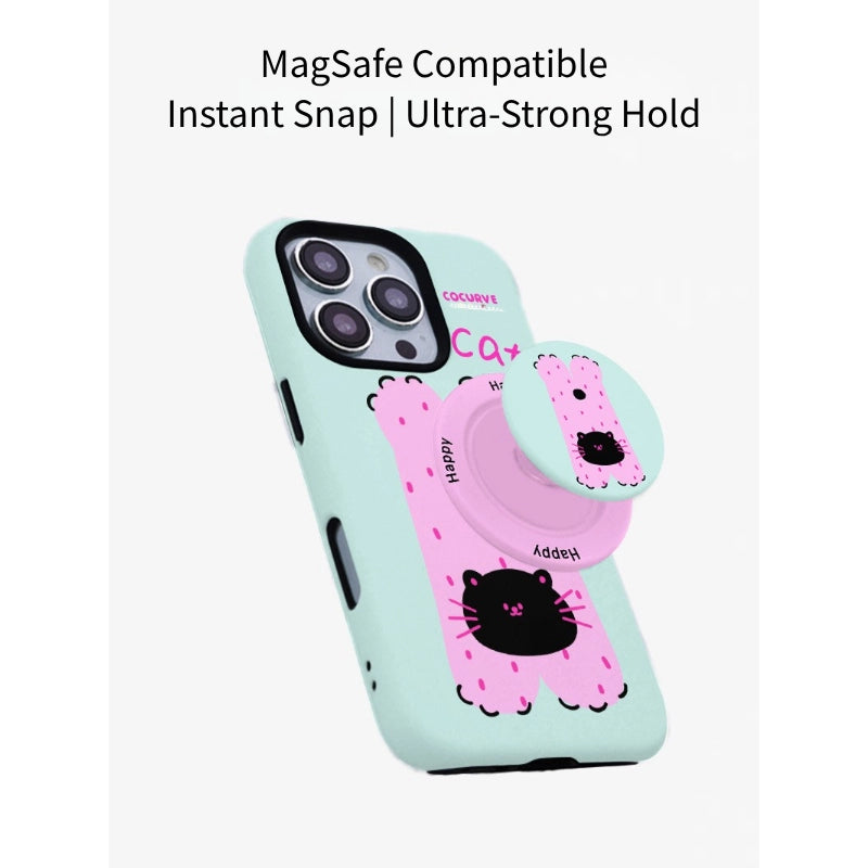 Aesthetic Polka Dot Cat MagSafe iPhone Case