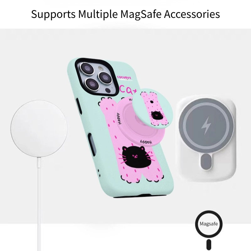 Aesthetic Polka Dot Cat MagSafe iPhone Case
