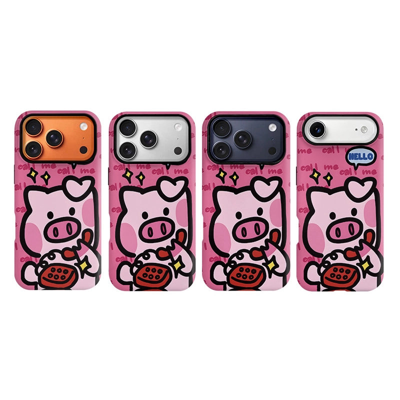 "Call Me" Pink Piggy MagSafe iPhone Case