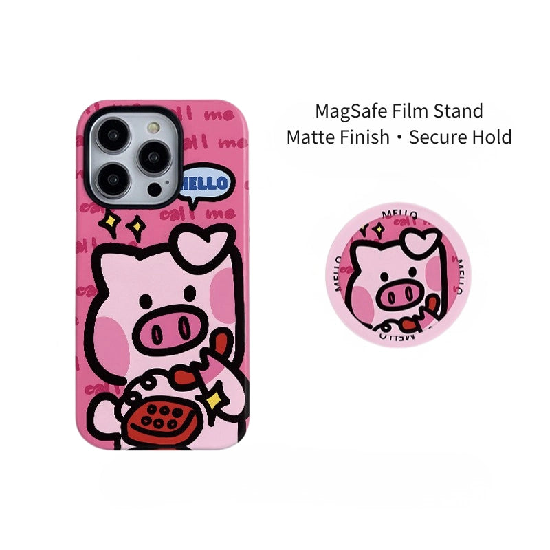 "Call Me" Pink Piggy MagSafe iPhone Case