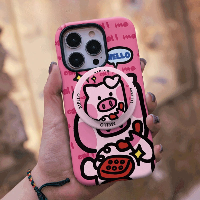 "Call Me" Pink Piggy MagSafe iPhone Case