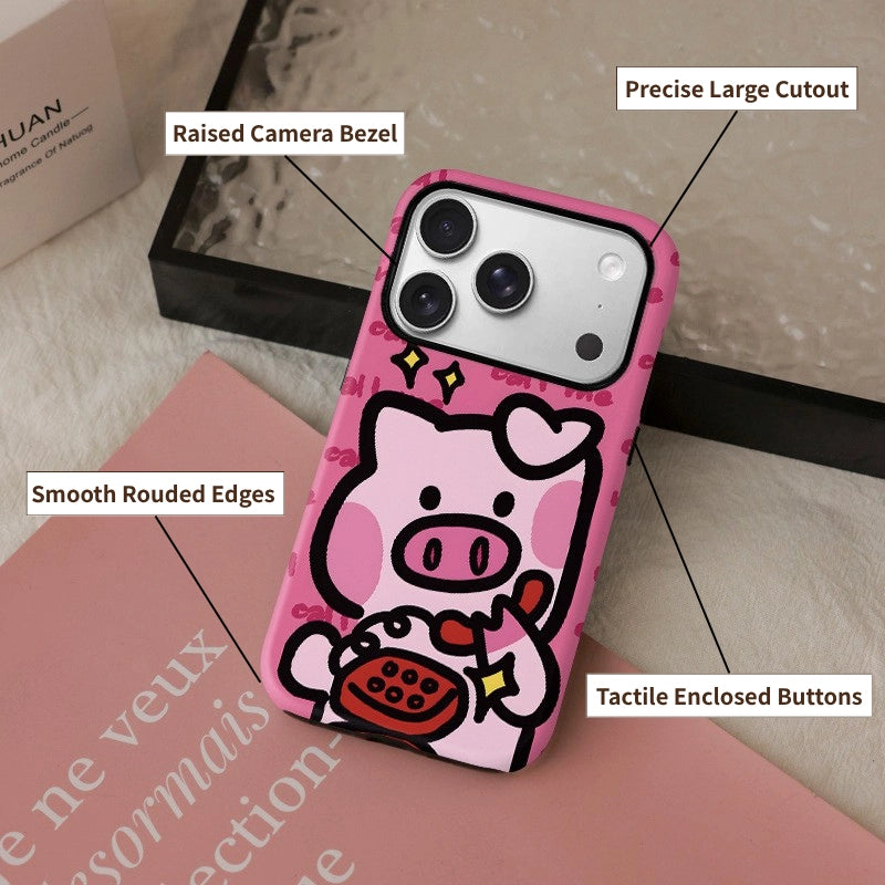 "Call Me" Pink Piggy MagSafe iPhone Case