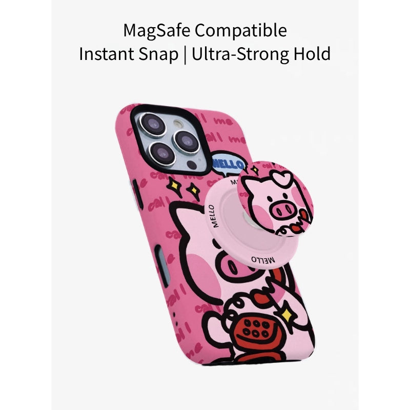 "Call Me" Pink Piggy MagSafe iPhone Case