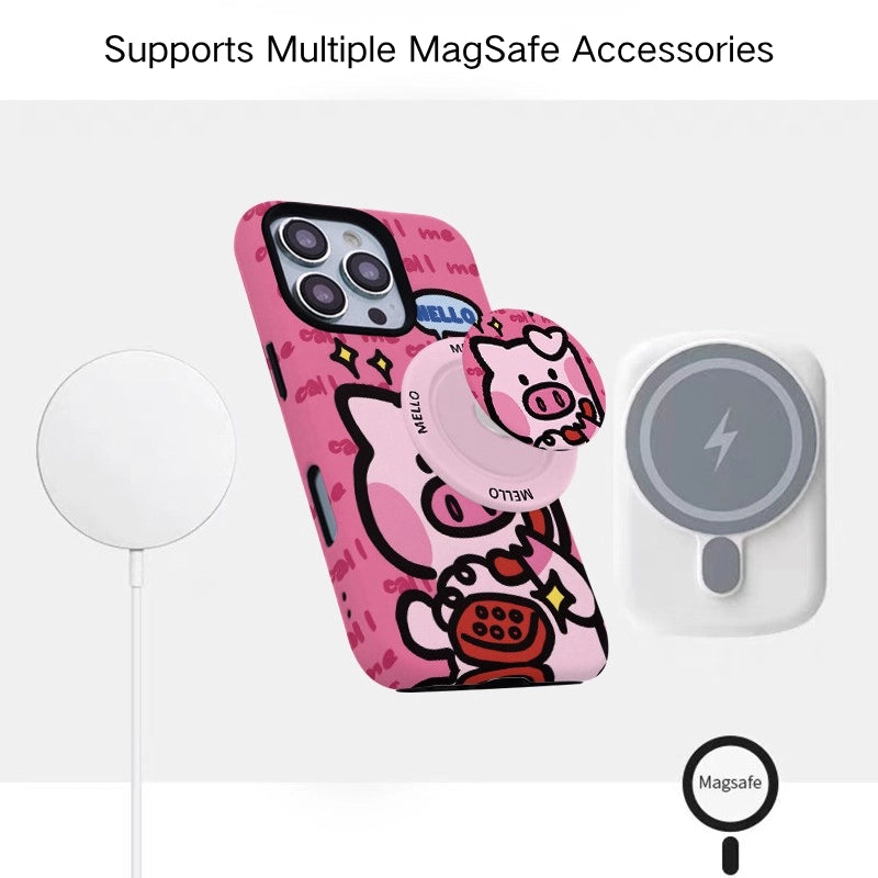 "Call Me" Pink Piggy MagSafe iPhone Case
