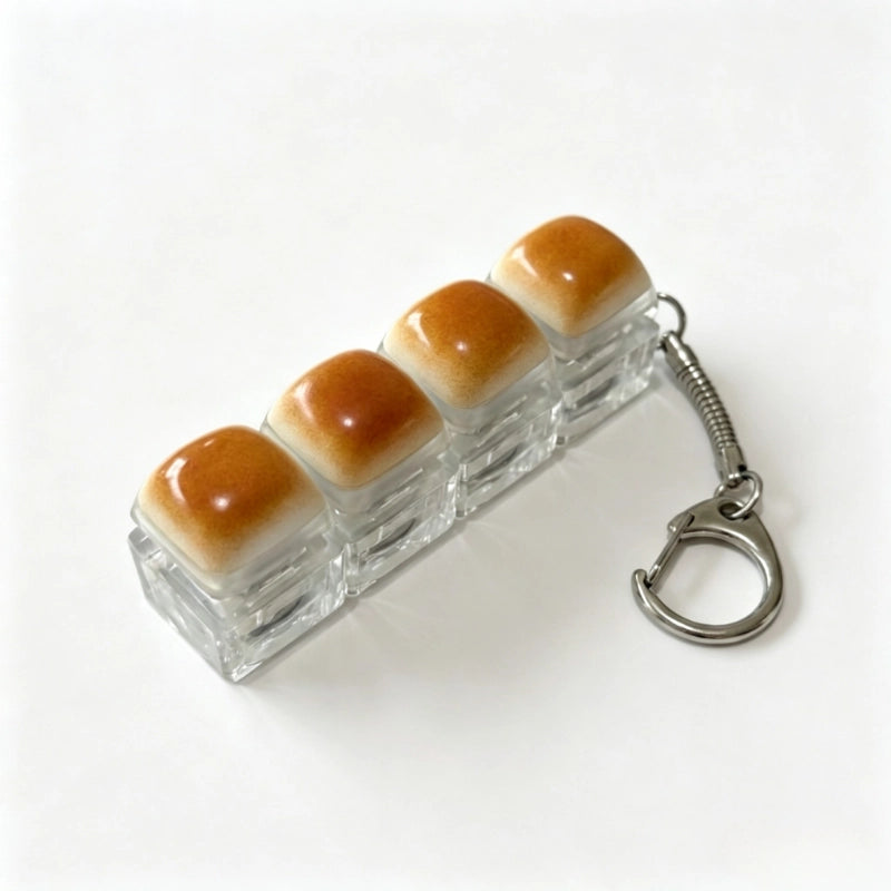 Caramel Bun Multi-Key Keyboard Fidget Toy | Clicky Mechanical Buttons | Mini Keyboard Clicker | Stress Relief Fidget | ASMR Toy