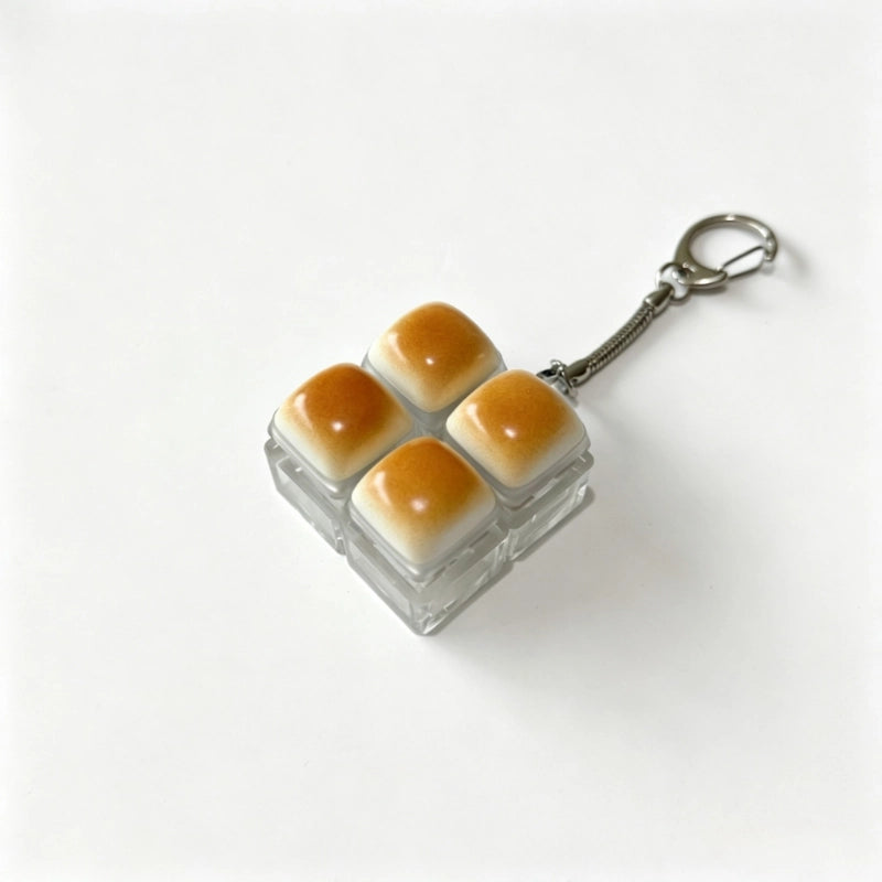 Caramel Bun Multi-Key Keyboard Fidget Toy | Clicky Mechanical Buttons | Mini Keyboard Clicker | Stress Relief Fidget | ASMR Toy
