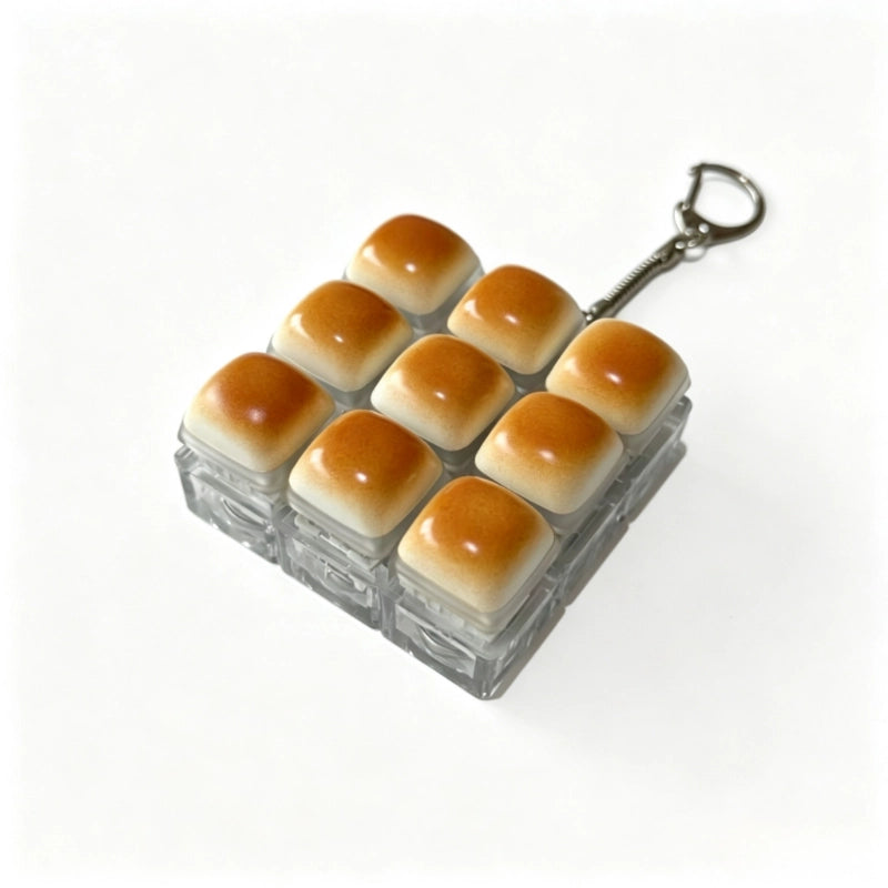 Caramel Bun Multi-Key Keyboard Fidget Toy | Clicky Mechanical Buttons | Mini Keyboard Clicker | Stress Relief Fidget | ASMR Toy
