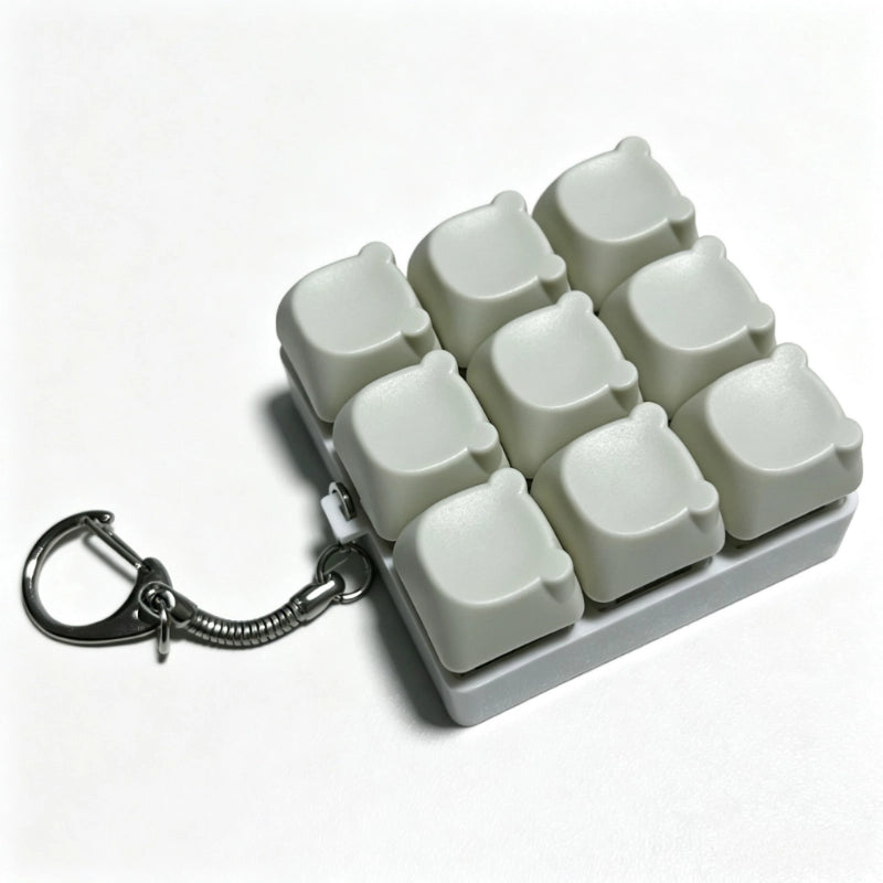 Charming Bear-Eared Multi-Layout Keyboard Fidget Toy | Clicky Mechanical Buttons | Mini Keyboard Clicker | Stress Relief Fidget | ASMR Toy