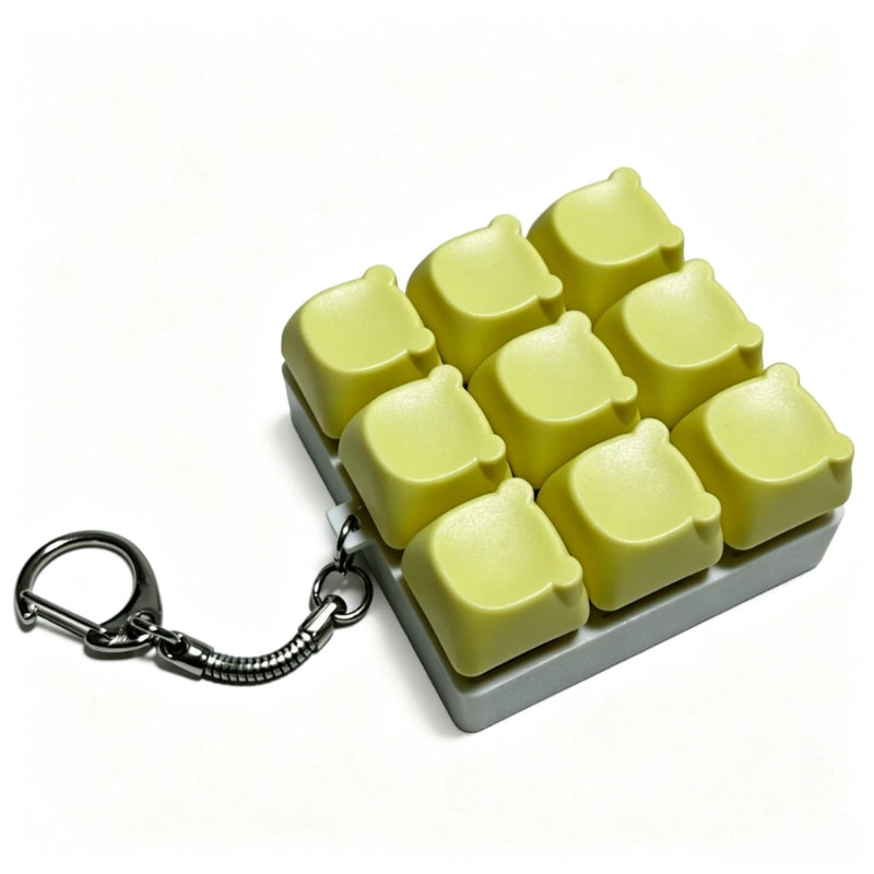 Charming Bear-Eared Multi-Layout Keyboard Fidget Toy | Clicky Mechanical Buttons | Mini Keyboard Clicker | Stress Relief Fidget | ASMR Toy