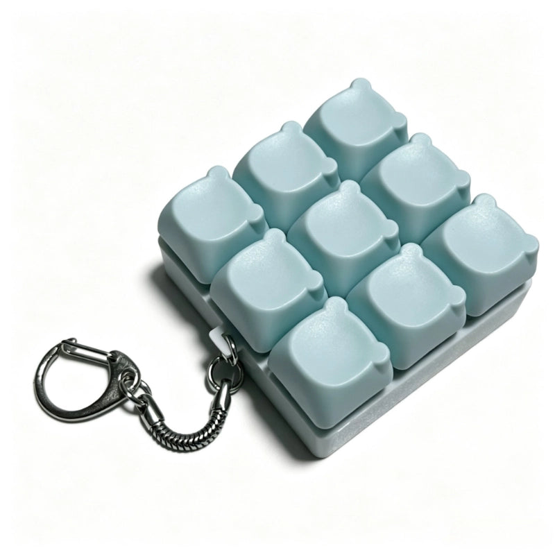 Charming Bear-Eared Multi-Layout Keyboard Fidget Toy | Clicky Mechanical Buttons | Mini Keyboard Clicker | Stress Relief Fidget | ASMR Toy