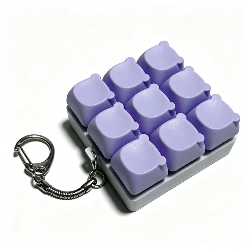 Charming Bear-Eared Multi-Layout Keyboard Fidget Toy | Clicky Mechanical Buttons | Mini Keyboard Clicker | Stress Relief Fidget | ASMR Toy