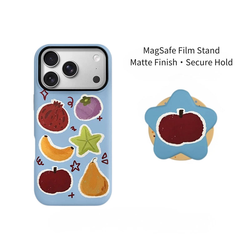 Cheerful Fruit Harvest Case for iPhone 13-17 PM | MagSafe 2-in-1 Set | Glossy/Matte