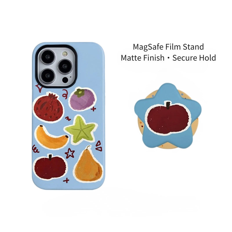 Cheerful Fruit Harvest Case for iPhone 13-17 PM | MagSafe 2-in-1 Set | Glossy/Matte