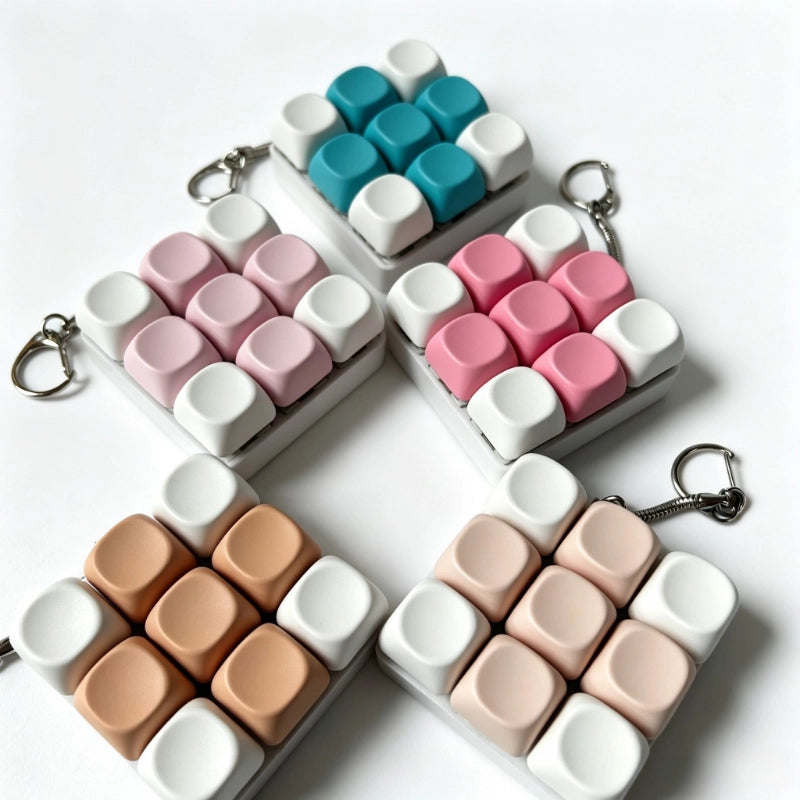 Contrast Aesthetic 9 Key Keyboard Fidget Toy With Clicky Mechanical Buttons And Portable Stress Relief Design