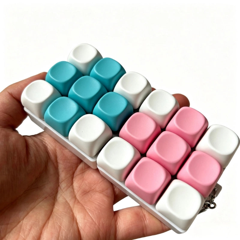 Contrast Aesthetic 9 Key Keyboard Fidget Toy With Clicky Mechanical Buttons And Portable Stress Relief Design