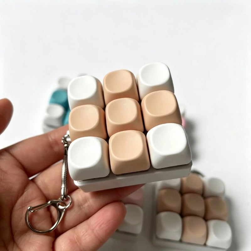 Contrast Aesthetic 9 Key Keyboard Fidget Toy With Clicky Mechanical Buttons And Portable Stress Relief Design