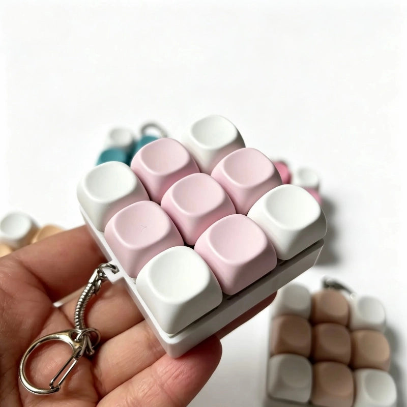 Contrast Aesthetic 9 Key Keyboard Fidget Toy With Clicky Mechanical Buttons And Portable Stress Relief Design