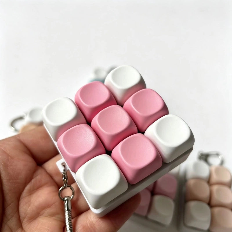 Contrast Aesthetic 9 Key Keyboard Fidget Toy With Clicky Mechanical Buttons And Portable Stress Relief Design