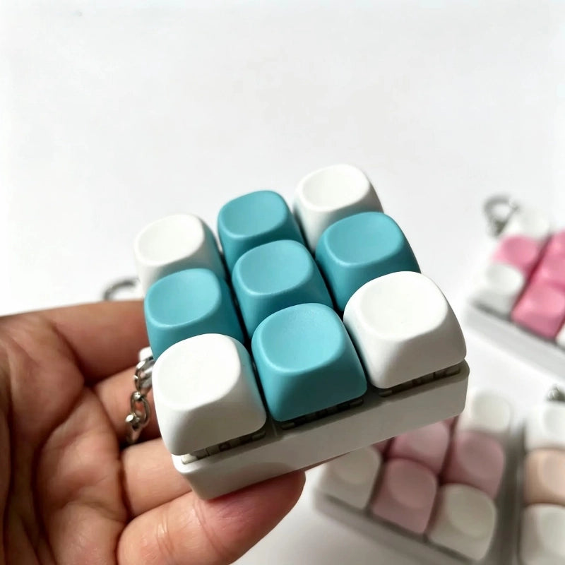 Contrast Aesthetic 9 Key Keyboard Fidget Toy With Clicky Mechanical Buttons And Portable Stress Relief Design