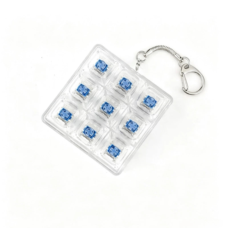 Crystal Clear 1-Key & 9-Key Keyboard Fidget Toy | Clicky Mechanical Buttons | Mini Keyboard Clicker | Stress Relief Fidget | ASMR Toy