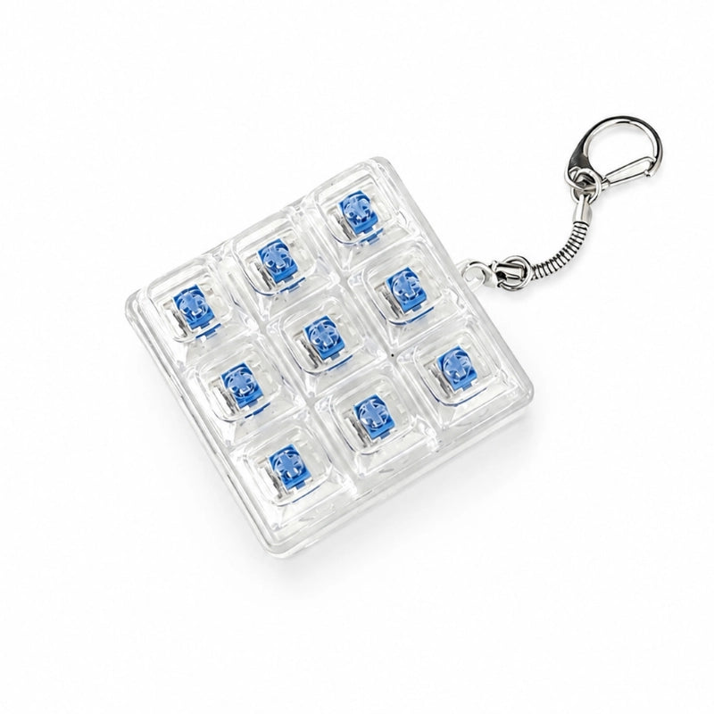 Crystal Clear 1-Key & 9-Key Keyboard Fidget Toy | Clicky Mechanical Buttons | Mini Keyboard Clicker | Stress Relief Fidget | ASMR Toy