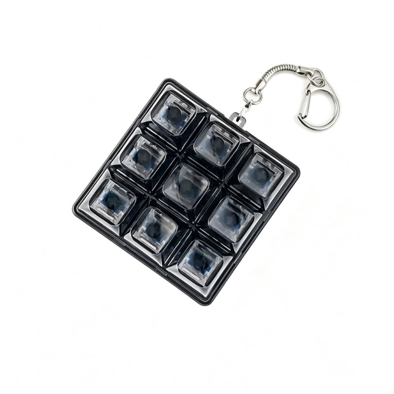 Crystal Clear 1-Key & 9-Key Keyboard Fidget Toy | Clicky Mechanical Buttons | Mini Keyboard Clicker | Stress Relief Fidget | ASMR Toy