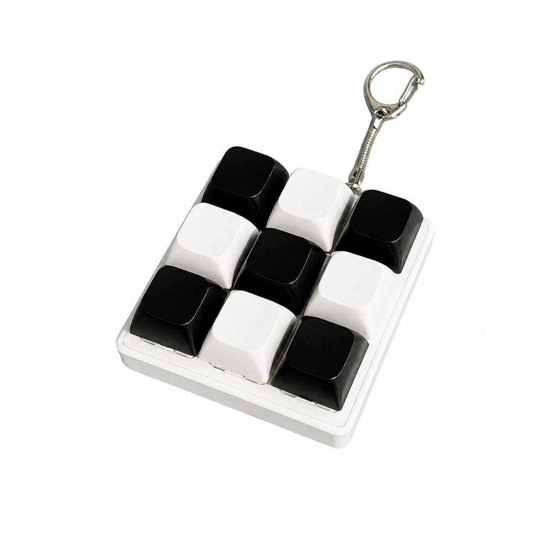 Crystal Clear 1-Key & 9-Key Keyboard Fidget Toy | Clicky Mechanical Buttons | Mini Keyboard Clicker | Stress Relief Fidget | ASMR Toy