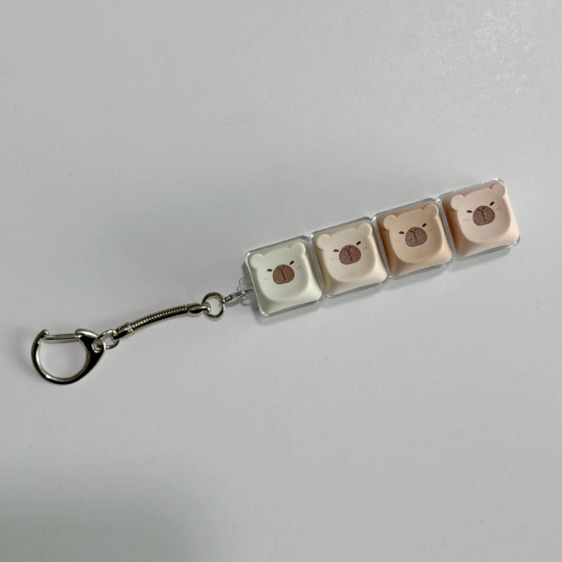 Cute Capybara Face 4-Key Keyboard Fidget Toy | Clicky Mechanical Buttons | Mini Keyboard Clicker | Stress Relief Fidget | ASMR Toy