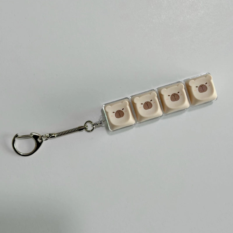 Cute Capybara Face 4-Key Keyboard Fidget Toy | Clicky Mechanical Buttons | Mini Keyboard Clicker | Stress Relief Fidget | ASMR Toy