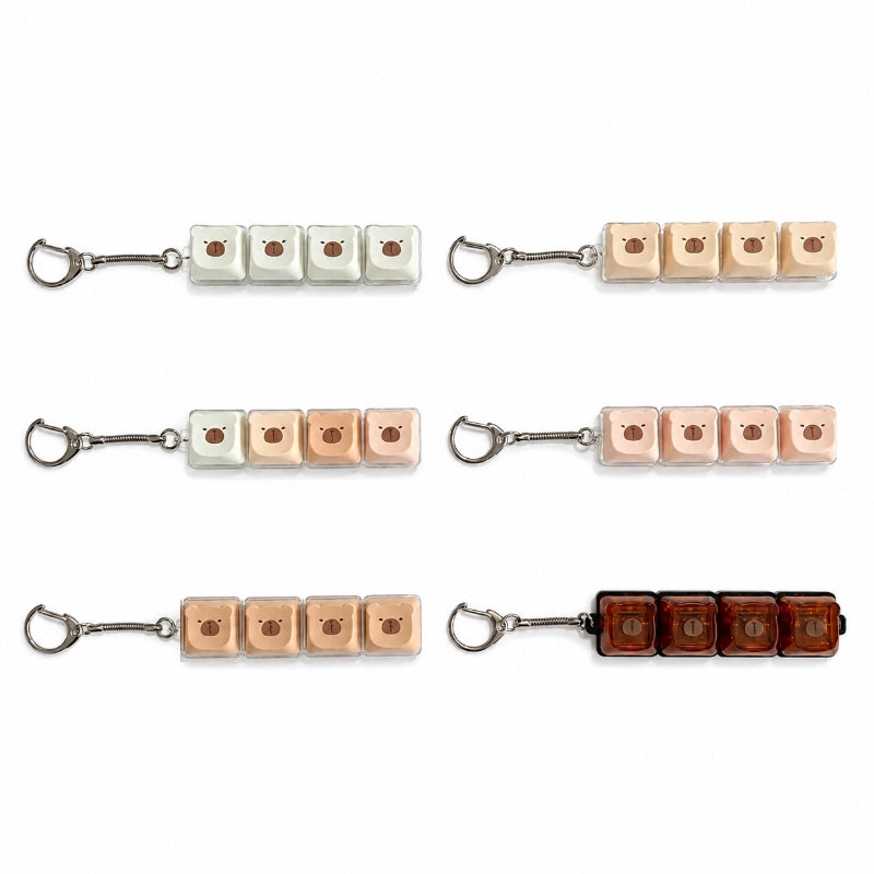 Cute Capybara Face 4-Key Keyboard Fidget Toy | Clicky Mechanical Buttons | Mini Keyboard Clicker | Stress Relief Fidget | ASMR Toy