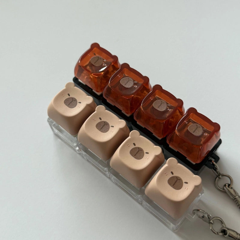 Cute Capybara Face 4-Key Keyboard Fidget Toy | Clicky Mechanical Buttons | Mini Keyboard Clicker | Stress Relief Fidget | ASMR Toy