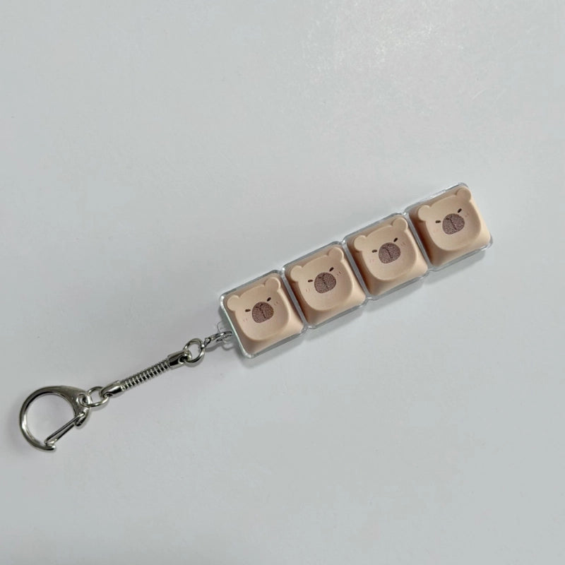 Cute Capybara Face 4-Key Keyboard Fidget Toy | Clicky Mechanical Buttons | Mini Keyboard Clicker | Stress Relief Fidget | ASMR Toy