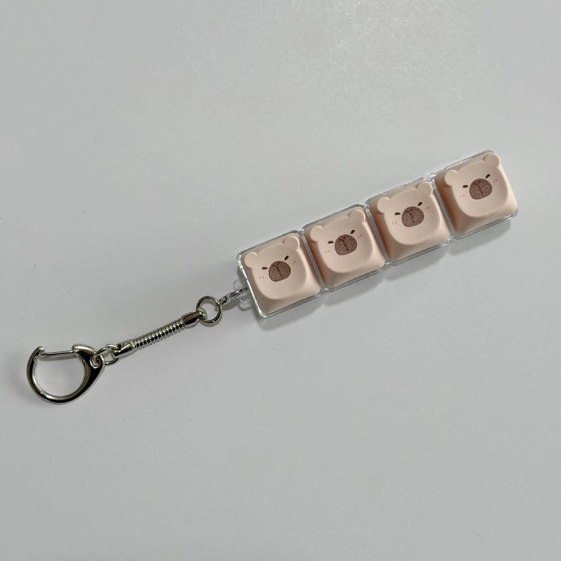 Cute Capybara Face 4-Key Keyboard Fidget Toy | Clicky Mechanical Buttons | Mini Keyboard Clicker | Stress Relief Fidget | ASMR Toy