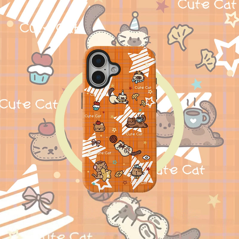Cute Party Cat Illustration MagSafe iPhone Case