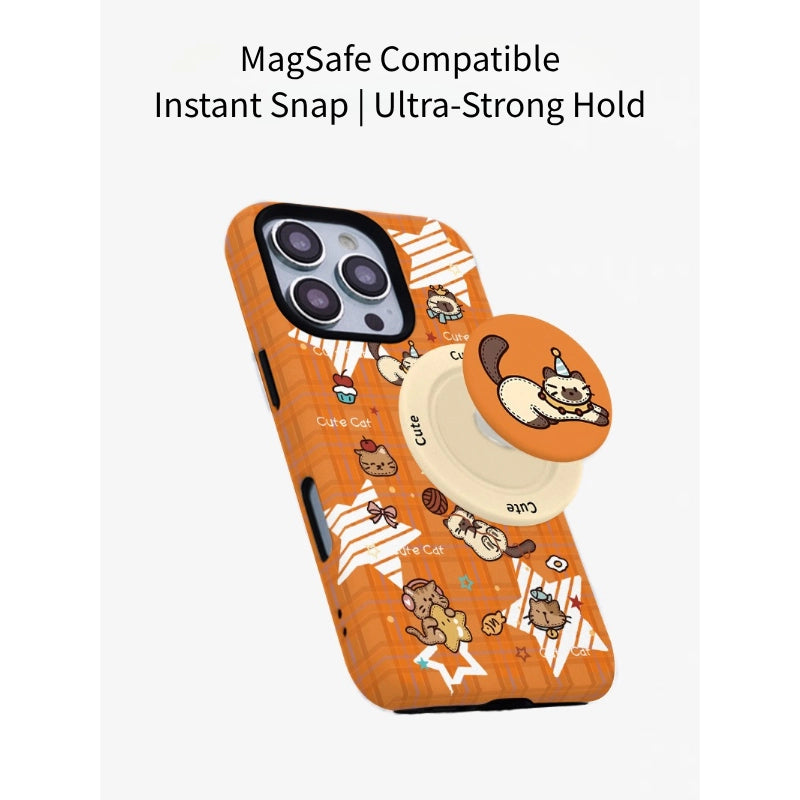 Cute Party Cat Illustration MagSafe iPhone Case