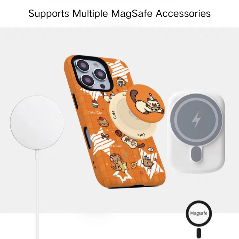 Cute Party Cat Illustration MagSafe iPhone Case