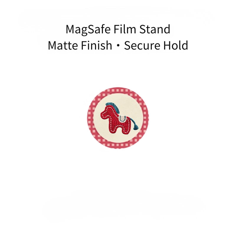 Embroidered Pony Print Case for iPhone 13-17 PM | MagSafe 2-in-1 Film | Glossy/Matte