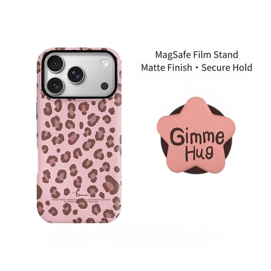 "Gimme Hug" Leopard Print MagSafe iPhone Case