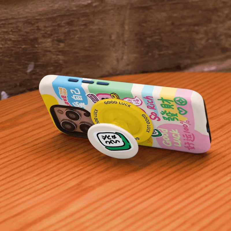 Good Luck Mahjong Case for iPhone 13-17 PM | MagSafe 2-in-1 Film | Glossy/Matte