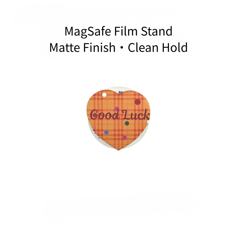 "Good Luck" Orange Plaid MagSafe iPhone Case – Matte Finish