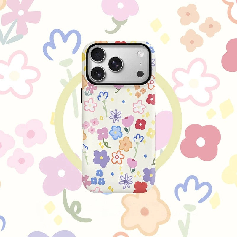Joyful Floral Garden MagSafe iPhone Case – Glossy Finish
