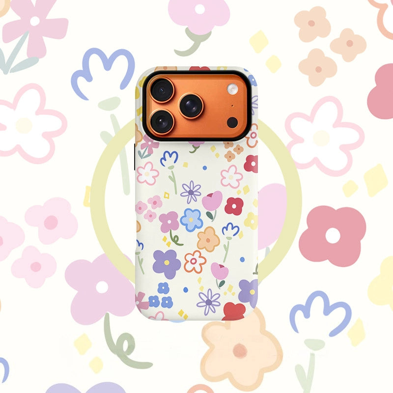Joyful Floral Garden MagSafe iPhone Case – Matte Finish