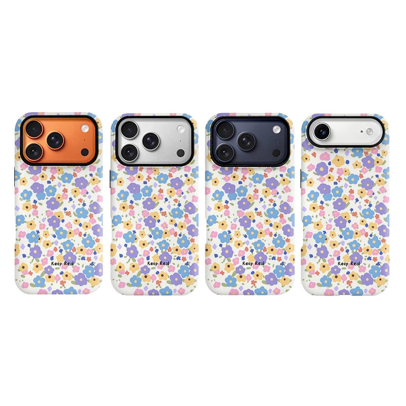 "Keep Real" Floral Garden Case for iPhone 13-17 PM | MagSafe 2-in-1 Film | Glossy/Matte