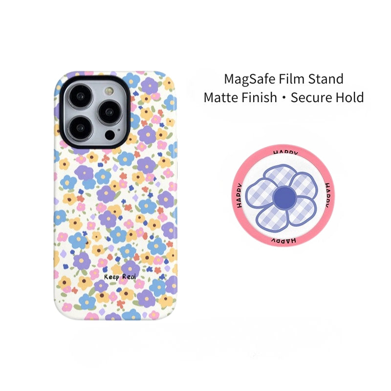 "Keep Real" Floral Garden Case for iPhone 13-17 PM | MagSafe 2-in-1 Film | Glossy/Matte