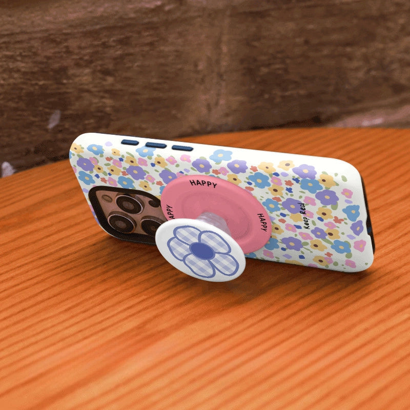 "Keep Real" Floral Garden Case for iPhone 13-17 PM | MagSafe 2-in-1 Film | Glossy/Matte