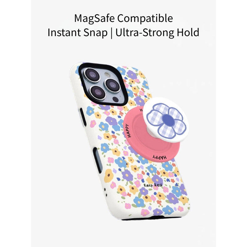 "Keep Real" Floral Garden Case for iPhone 13-17 PM | MagSafe 2-in-1 Film | Glossy/Matte