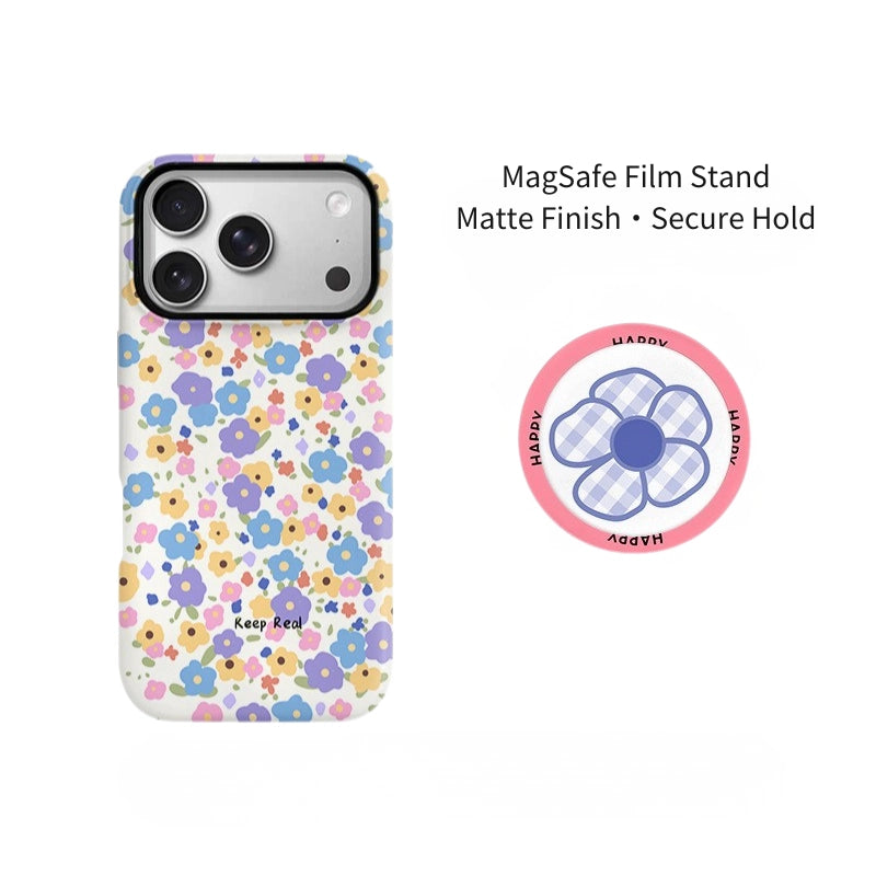 "Keep Real" Floral Garden Case for iPhone 13-17 PM | MagSafe 2-in-1 Film | Glossy/Matte