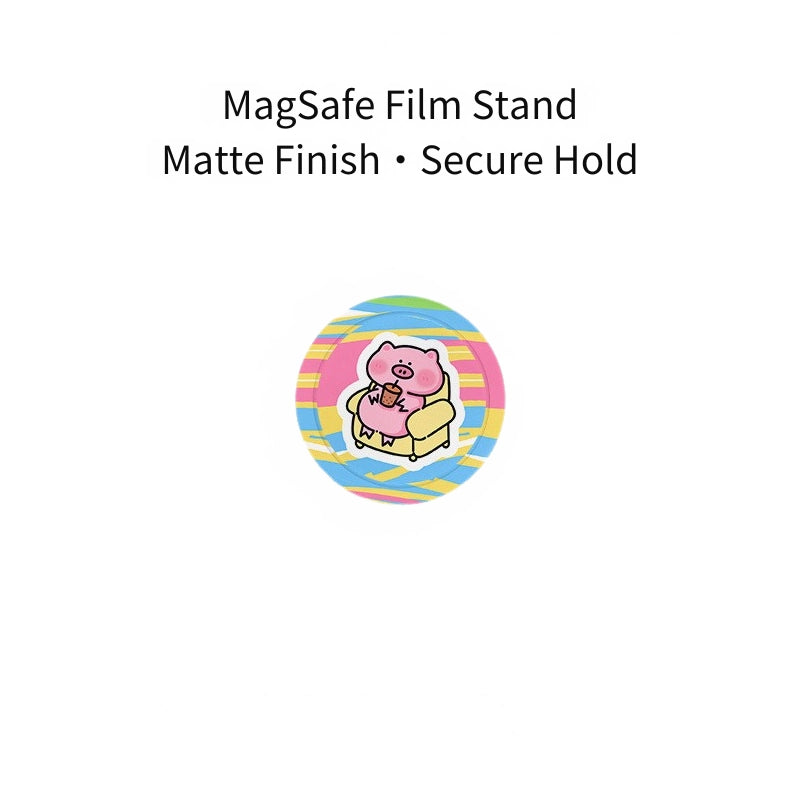 Lazy Pig Bubble Tea Case for iPhone 13-17 PM | MagSafe 2-in-1 Film | Glossy/Matte